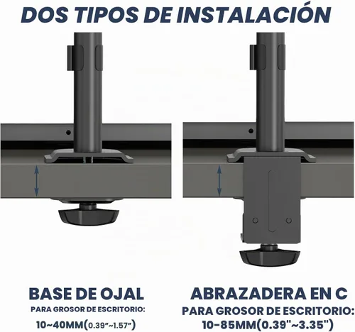 Vista 6 de Soporte para monitor dual y soporte para laptop, se adapta a