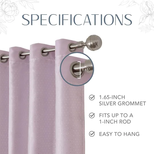 Vista 4 de Elrene Home Fashions Aurora - Cortina opaca transparente para niños, (lavanda), (52 x 63)