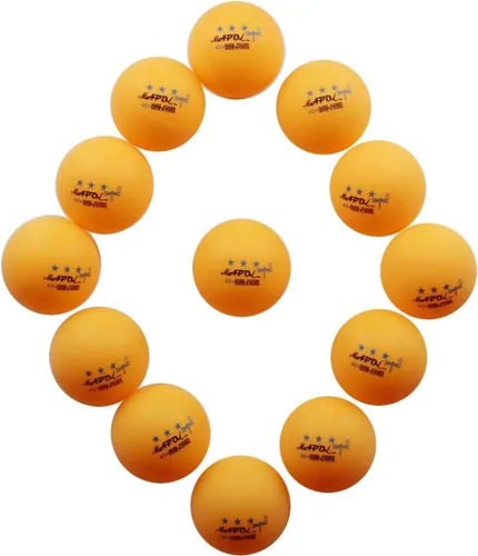 Vista 9 de MAPOL 100 pelotas de tenis de mesa avanzadas de práctica naranja de 3 estrellas