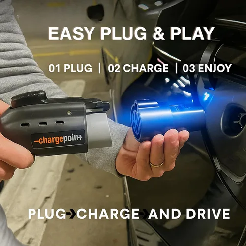 Vista 5 de Adaptador J1772 a Tesla 60A 250V Carga Rápida Certificada Seguridad Testada UL/CE/FCC/RoHS Adaptador de Carga EV Nivel 2 Sin