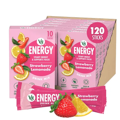 Vista 11 de V8 Energy Peach Mango - Bebida energética en polvo, paquete de 0.10 onzas (10 unidades)