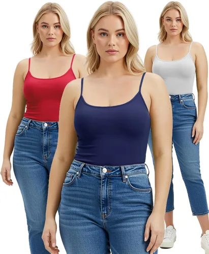 Vista 93 de Emmalise Camisola larga casual básica para mujer, con tirantes ajustables, top en capas