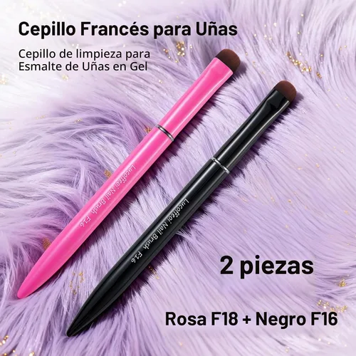 Vista 2 de Brocha de punta francesa - 2 piezas de arte de uñas para gel constructor