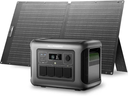 Vista 12 de [Nueva versión 2025] ALLPOWERS R1500 LITE Estación de energía portátil con panel solar SP037, generador solar LiFePO4 de 1600 W 1056 Wh con panel