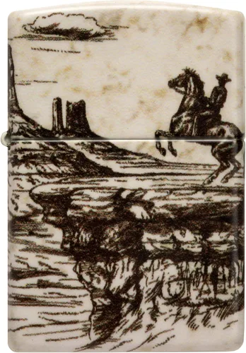 Vista 2 de Encendedores Zippo Western Diseño de escena del salvaje oeste 540
