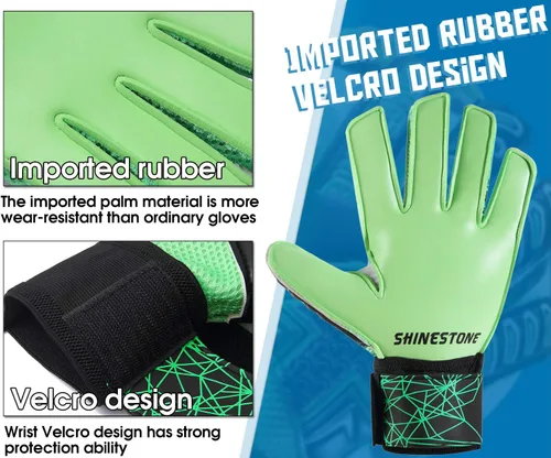 Vista 5 de Shinestone Guantes de portero de portero para jóvenes y adultos, guantes de portero de fútbol con fuerte agarre y protección para los dedos