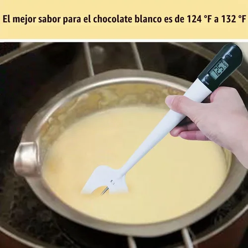 Vista 6 de Efeng Espátula de termómetro de caramelo, termómetro digital de cocina con clip para olla, espátula de silicona con termómetro para carne, lectura