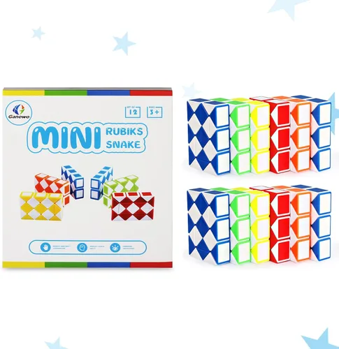 Vista 7 de Mini rompecabezas de cubo de serpiente para ansiedad (paquete de 12), recuerdos de fiesta, relleno de bolsa de golosinas, premios de carnaval
