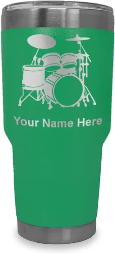 Vista 7 de LaserGram Vaso aislado al vacío de 20 onzas, juego de batería, grabado personalizado incluido (negro)