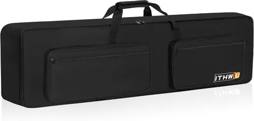 Vista 9 de Funda acolchada de 8 mm a prueba de golpes para teclado de 61 teclas, bolsa para teclado de piano eléctrico con buena protección, correas ajustables