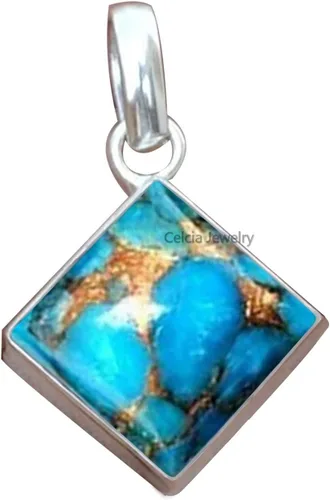 Vista 14 de Colgante de plata de ley 925 maciza para hombres y mujeres, auténtico ónix negro plano, cuadrado, colgante único hecho a mano para ella y él