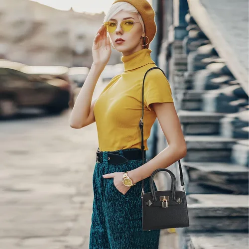 Vista 3 de STAISE Bolso bandolera de cuero vegano para mujer, bolso de hombro cruzado de moda, bolso pequeño con asa superior, bolso de noche