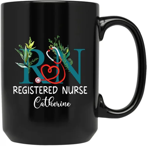 Vista 10 de Taza personalizada con texto en inglés «A Truly Great Nurse Is Hard To Find Difficult To Part With And Impossible to Forget », taza de café Taza