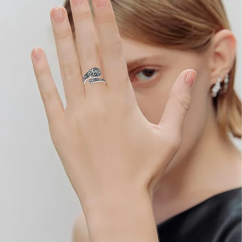 Vista 5 de Anillos de cuchara para mujer, plata de ley 925, anillos de cuchara, anillos de pulgar vintage, regalos de joyería para mujeres y hombres