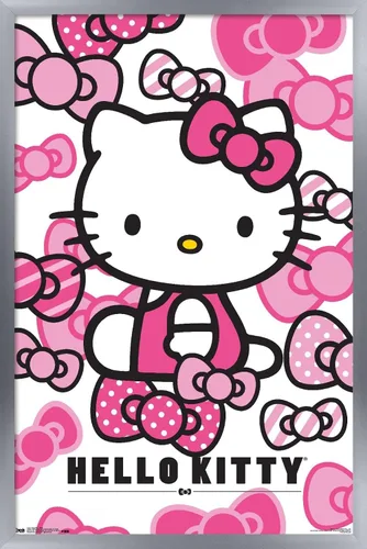 Vista 15 de Trends International Hello Kitty - Póster de pared con lazos, 14.725 x 22.375 pulgadas, versión enmarcada de madera de granero