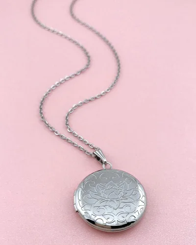 Vista 4 de Collar redondo con medallón que sostiene imágenes de forma de corazón, medallones en forma de círculo, regalo para joyas de niña, Esmalte