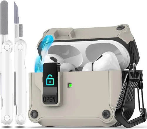 Vista 8 de R-fun Funda de carga compatible con AirPods de 2ª generación 2019, 1ª generación 2016, protección completa contra caídas, tapa desplegable