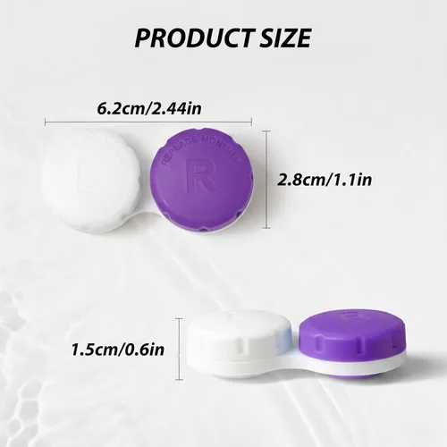 Vista 2 de Paquete de 12 fundas para lentes de contacto, estuche de contacto portátil para viajes al aire libre, hogar, oficina, dormitorio y uso diario, 12
