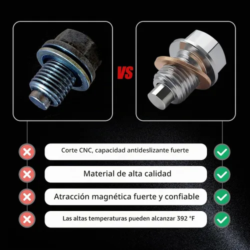 Vista 5 de 1 tapón de drenaje de aceite de motor de aluminio, perno de tuerca de drenaje de sumidero, con 5 pernos de arandela de repuesto a prueba de fugas