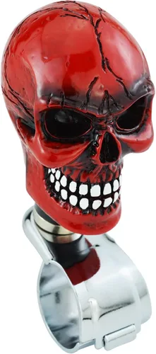 Vista 6 de Volante giratorio con diseño de calavera divertida perilla suicida para la mayoría de tractores de transmisión automática manual (beige)