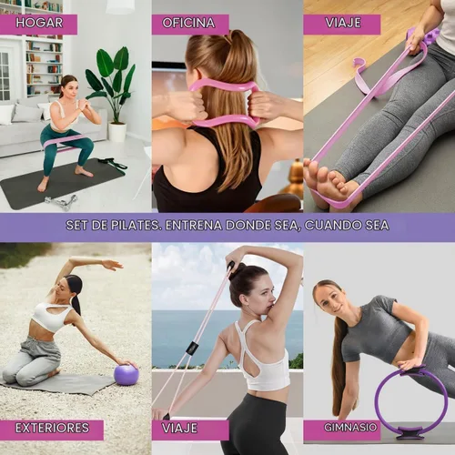 Vista 5 de Pilates Ring and Ball Set with Video Tutorials, 10-in-1 Home Pilates Kit