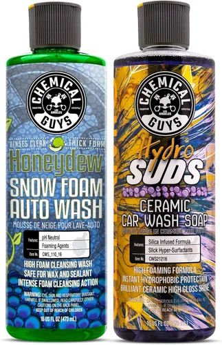 Vista 8 de Chemical Guys Honeydew Snow Foam (CWS_110_16) y Extreme Wash & Wax (CWS_207_16) Jabón de lavado de autos Paquete de 16 onzas (2) botellas de 16 onzas