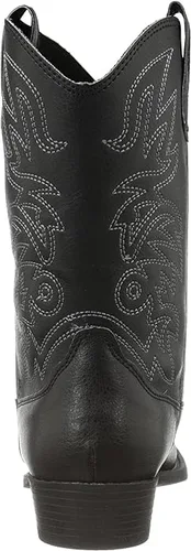 Vista 3 de Deer Stags Ranch - Botas estilo vaquero unisex para niños pequeños y grandes, Negro