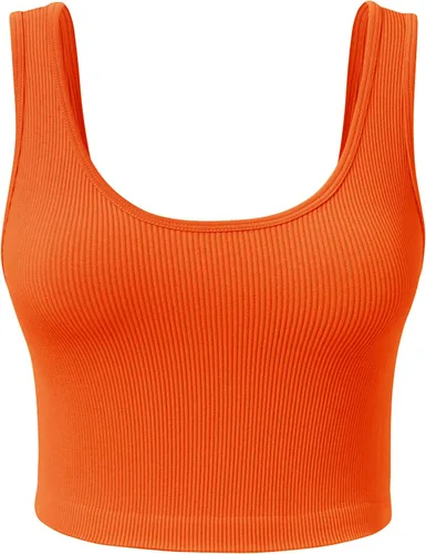 Vista 5 de Camiseta corta básica casual para mujer, sin mangas, para entrenamiento y yoga