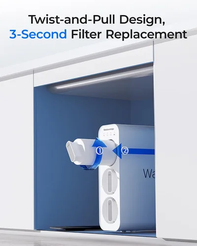 Vista 4 de Waterdrop TSPP Filtro de agua para debajo del fregadero de sedimentos, reemplazo TSU-W Sistema de filtro de agua ultrafiltración de 3 etapas