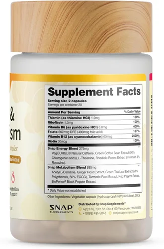 Vista 10 de Suplementos energéticos naturales para la fatiga, alivio del estrés, refuerzo de energía y mejor estado de ánimo, píldoras energéticas para mujeres