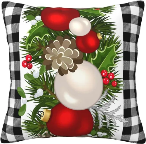 Vista 9 de GOOESING Fundas de almohada de Navidad con remolinos rojos, 16 x 16 pulgadas, diseño de bastón de caramelo dulce, doble remolino, color rojo