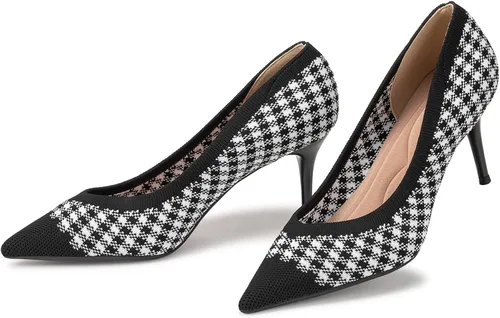 Vista 4 de LYTIYO Zapatos de tacón bajo con punta puntiaguda para mujer