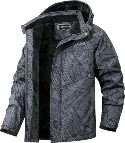 Vista 10 de Chaqueta de esquí impermeable para hombre, abrigo de invierno cálido con capucha, rompevientos, montaña, nieve