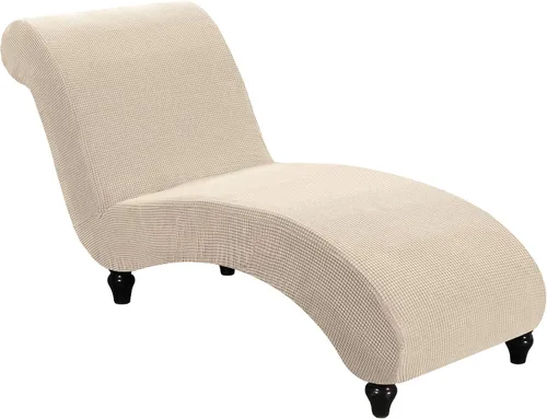 Vista 10 de FantasDecor Funda Elástica para Chaise Lounge Funda de Silla con Patrón de Celosía con Reposabrazos para Sala de Estar Dormitorio Doble Brazo Tela