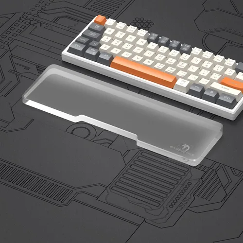 Vista 12 de Reposamuñecas de Acrílico para Teclado - Negro, Reposamuñecas Ergonómico de 68 Teclas para Teclado de Computadora Compacto-negro
