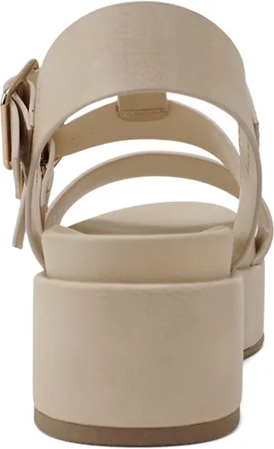 Vista 2 de Soda DRIFTER Women Flatform Multi Strap Double Buckle Open Toe Ankle Strap Platform Wedge Sandals