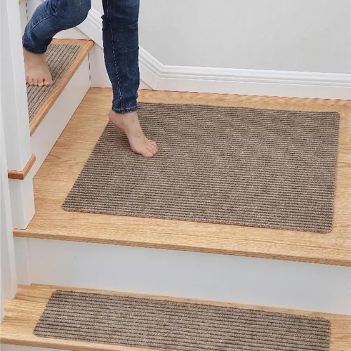 Vista 18 de MBIGM Alfombra antideslizante para peldaños de 30 x 30 pulgadas, alfombra de seguridad antideslizante y resistente al deslizamiento, color negro