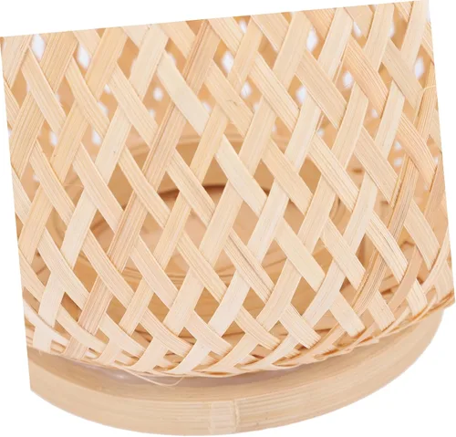 Vista 8 de SHERCHPRY Farol de mimbre para velas, linterna natural de ratán con asa, faroles de bambú para exteriores, portavelas decorativos para el hogar