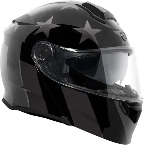 Vista 6 de TORC T28 - Casco integral para motocicleta con diseño gráfico de estrella, aprobado por DOT y ECE 22.05 (Estrella Oscura-X-Pequeño)
