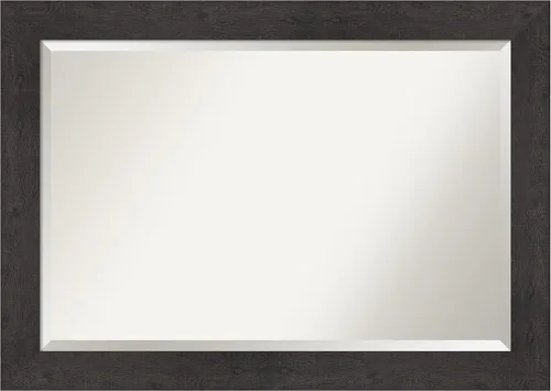Vista 58 de Amanti Art Espejo de baño marrón para sobre lavabo, espejo rectangular de 24x20 Caleb Brown para tocador, marco rústico pequeño de estilo campestre