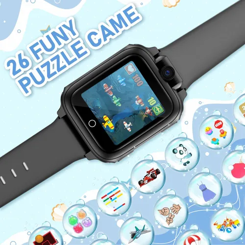 Vista 5 de Awatty Reloj Inteligente para Niños, Reloj para Niños con 26 Juegos Cámara Grabadora de Video Música Alarma Calculadora Calendario Linterna