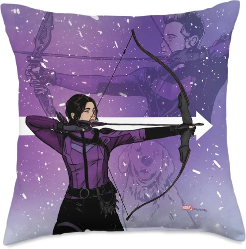 Vista 5 de Marvel Hawkeye Clint Barton Kate Bishop Archers - Almohada de 16.0 x 16.0 in, multicolor