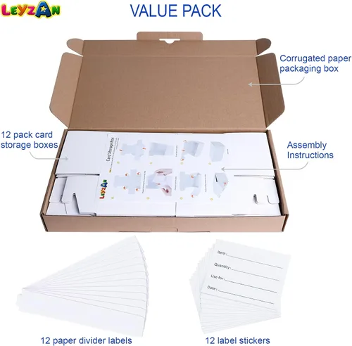 Vista 6 de Caja de almacenamiento de tarjetas intercambiables, paquete de 12, 600