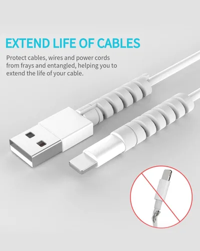Vista 9 de Protector de cable para almohadilla de teléfono, cuaderno, protector de cable de silicona, 12 protectores de cargador, protector de cable