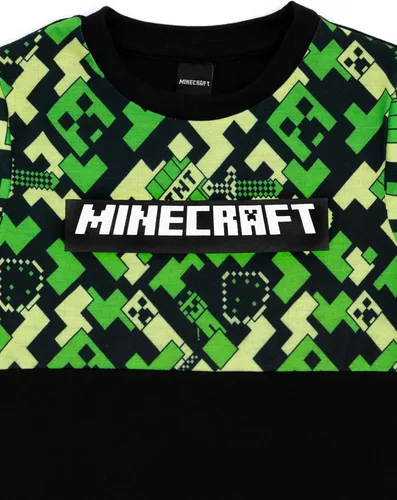 Vista 5 de Minecraft Pijama para niños con opciones de fondo largo o corto