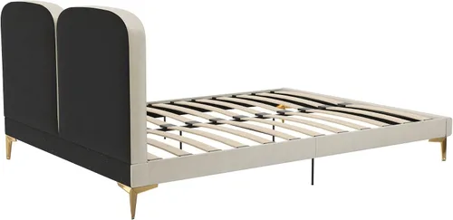 Vista 13 de CosmoLiving by Cosmopolitan Cama tapizada Coco, Queen, terciopelo marfil