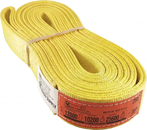 Vista 23 de DD Sling (fabricado en Estados Unidos) de 1 pulgada y 2 pulgadas de ancho por 4 pies a 12 pies de longitud en el listado, 2 capas, eslingas