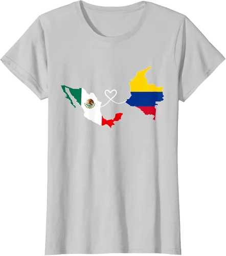 Vista 21 de Camiseta Half Colombian Half Mexican Flag Map DNA Mexico Colombia