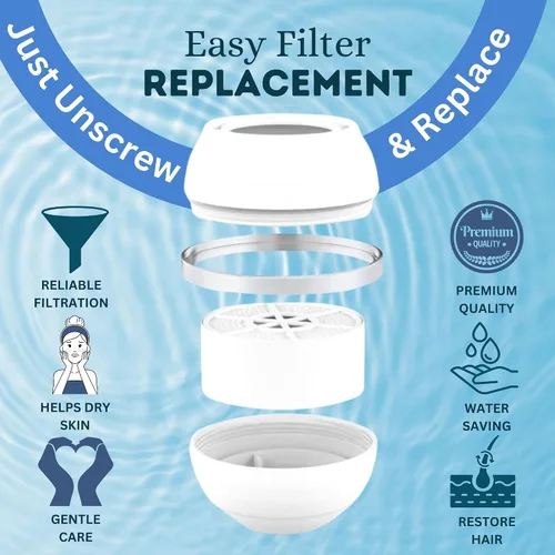 Vista 5 de Cartucho de filtro de agua para bañera, repuesto de filtro de bañera, filtro para bañera y grifo de baño