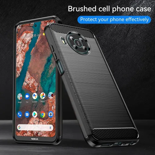 Vista 5 de Asuwish Funda para Nokia X100 5G con protector de pantalla de vidrio templado y accesorios para celda, silicona protectora delgada de goma suave